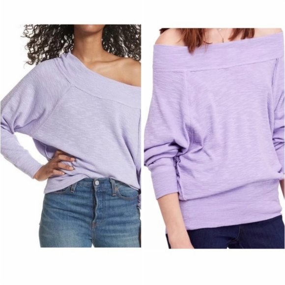 Free People Sweaters - Free People Lilac Purple Scoop Pullover Sweater